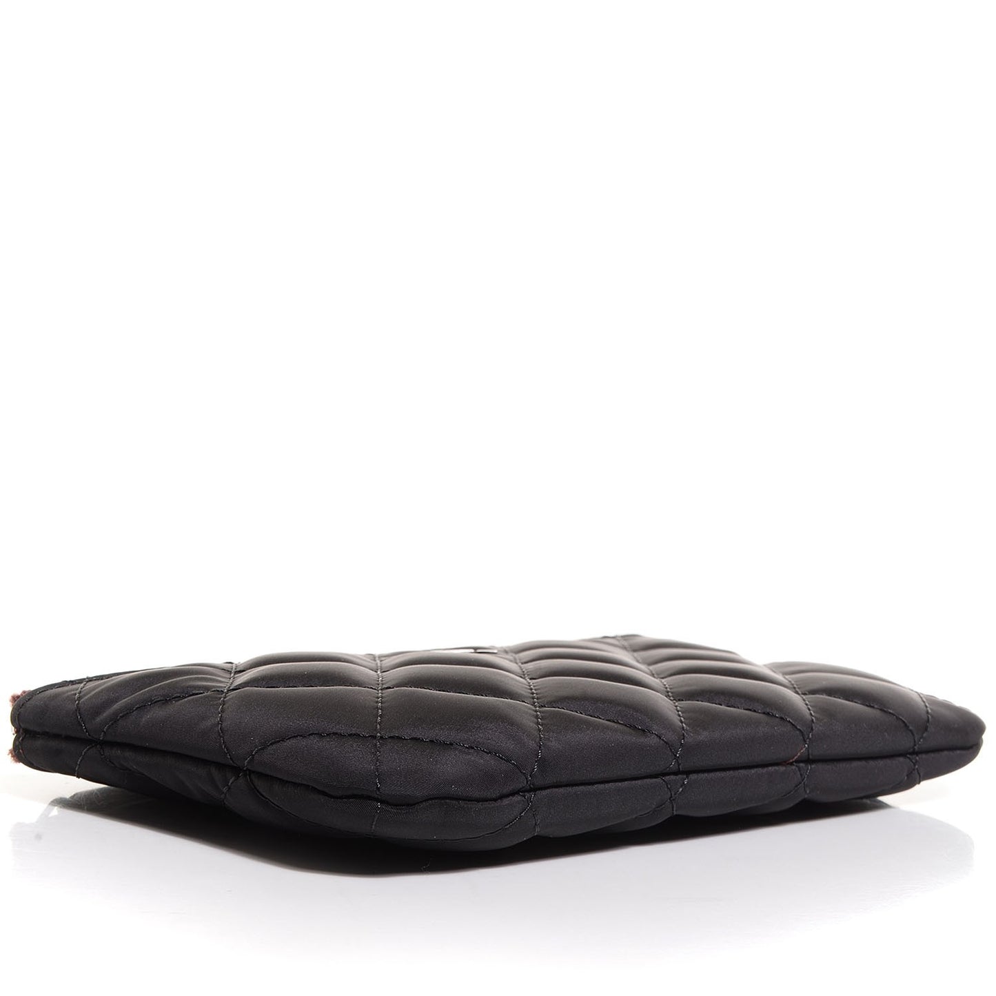 Nylon Quilted Cocoon Cosmetic Pouch Black