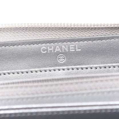 Chanel Metallic Caviar Quilted Boy L-Gusset Zip Wallet Silver 6 of 9
