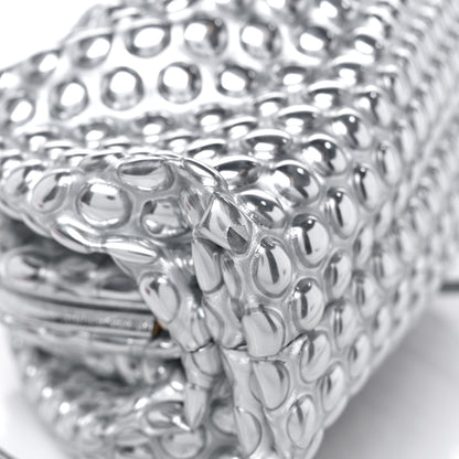 Bottega Veneta Metallic Fabric Bubble Wrap The Mini Pouch Silver 9 of 9