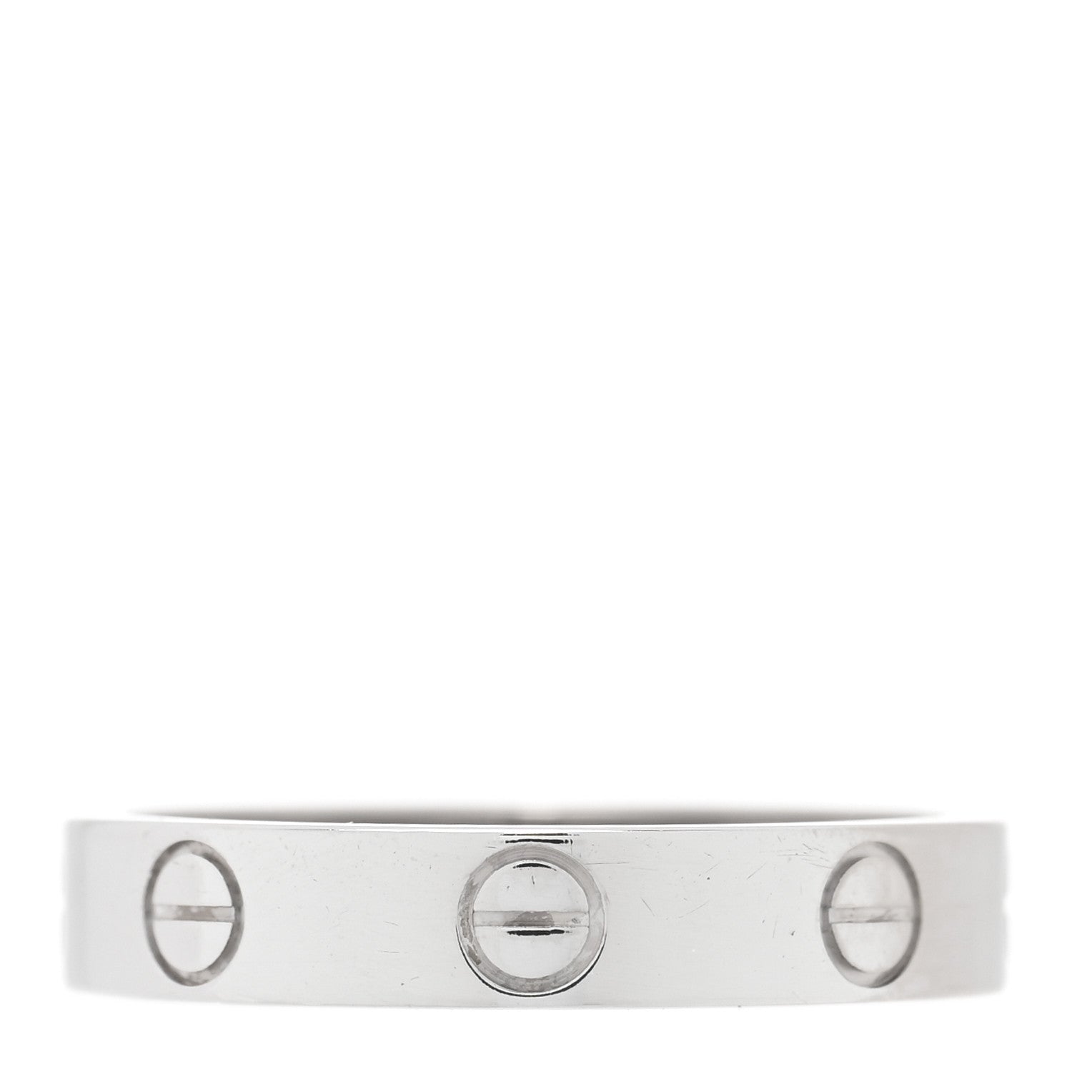 Cartier 18K White Gold 3.5mm LOVE Wedding Band Ring 53 6.5 3 of 4