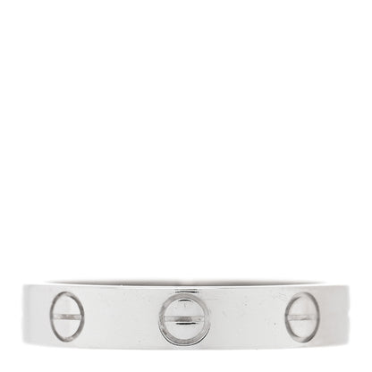 Cartier 18K White Gold 3.5mm LOVE Wedding Band Ring 53 6.5 3 of 4