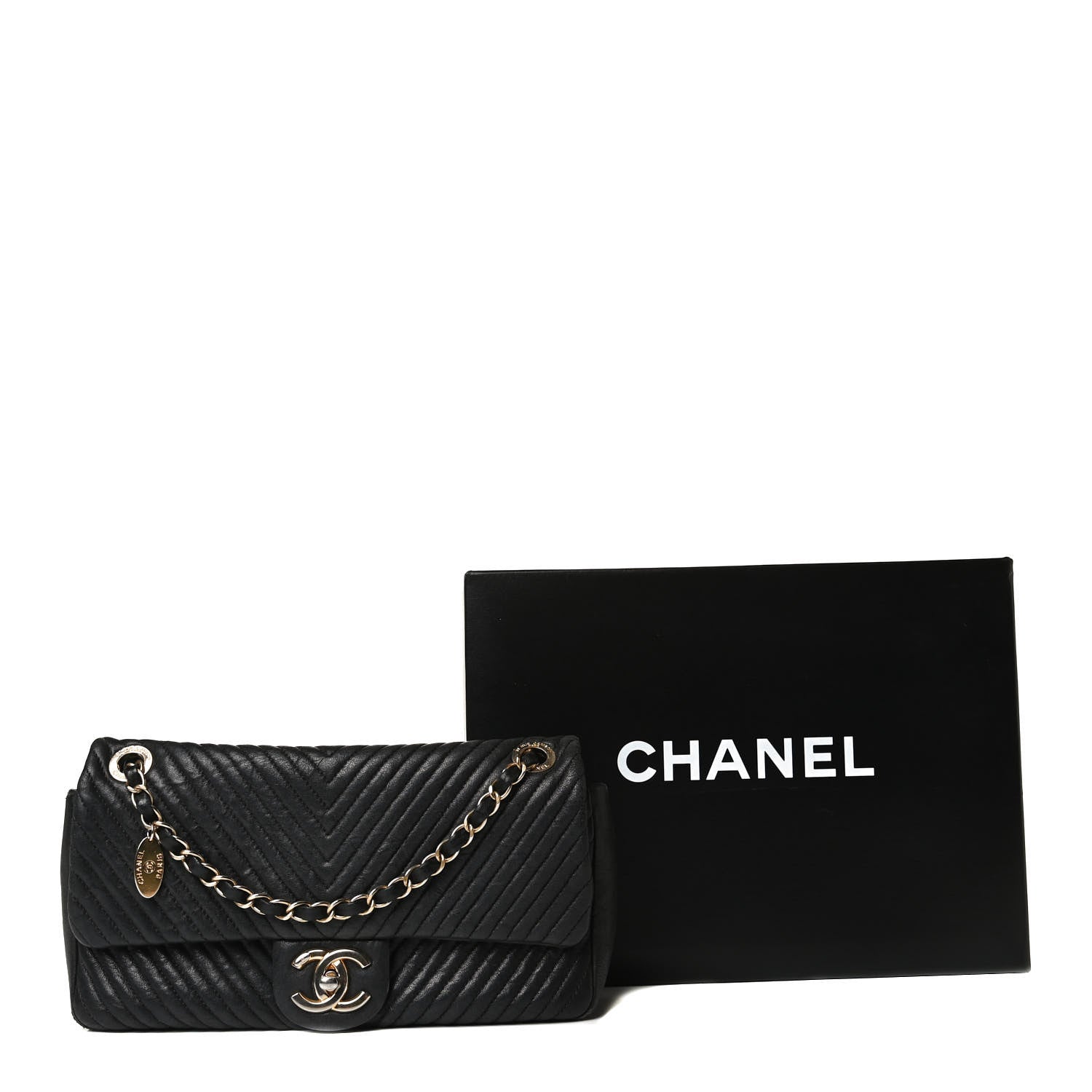 Chanel Calfskin Surpique Chevron Small Flap Black 18 of 18