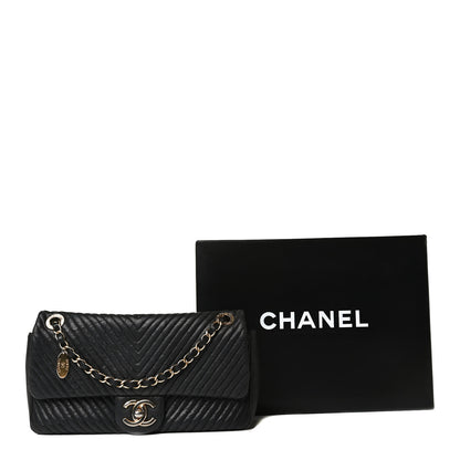 Chanel Calfskin Surpique Chevron Small Flap Black 18 of 18
