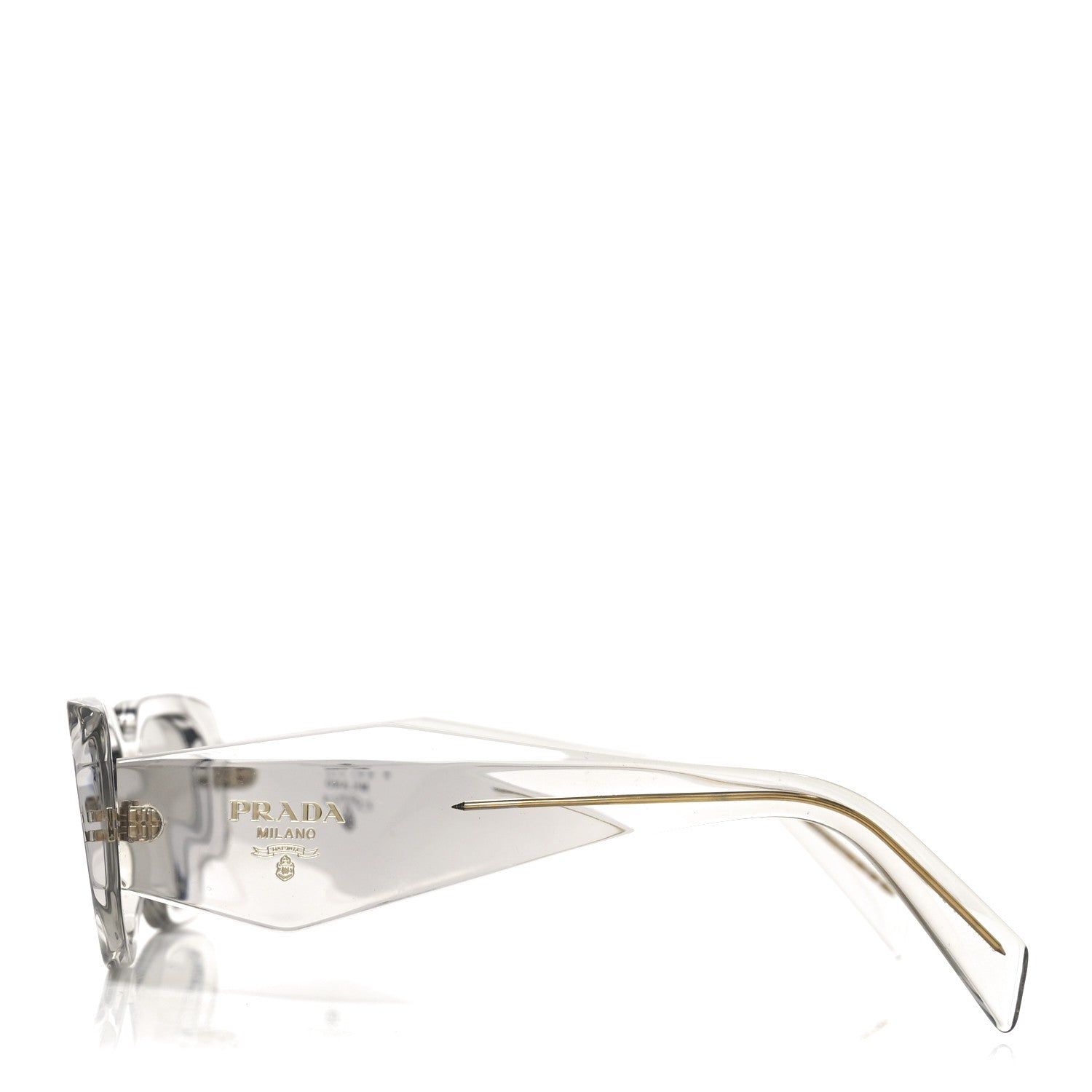 Prada Acetate Symbole Sunglasses SPR 17W Transparent Gold 3 of 7