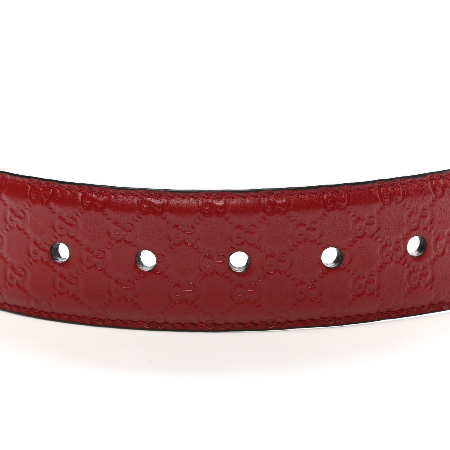 Gucci Soft Microguccissima Margaux Calfskin Belt 85 34 Rosso 5 of 6