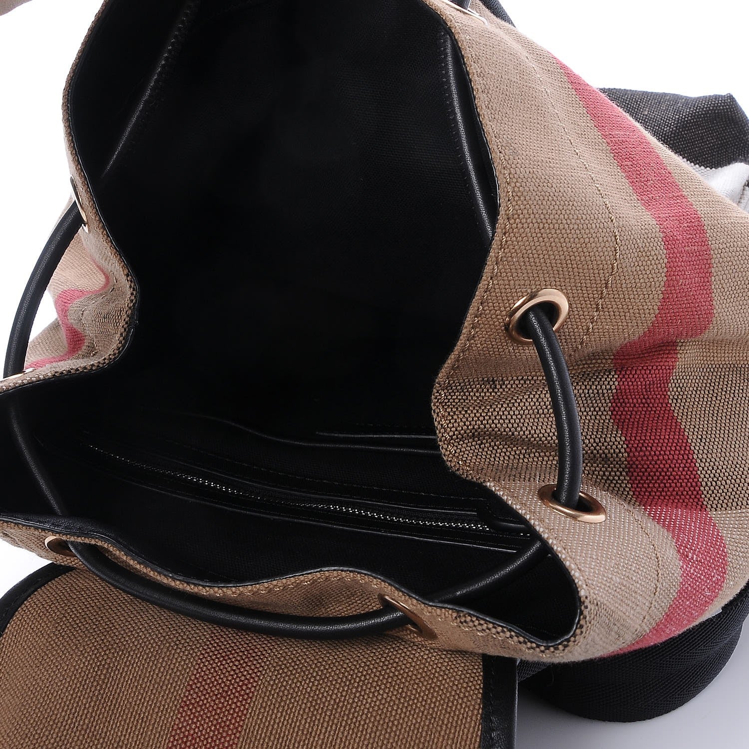 Burberry Canvas Mega Check Medium Rucksack Backpack Black 5 of 8