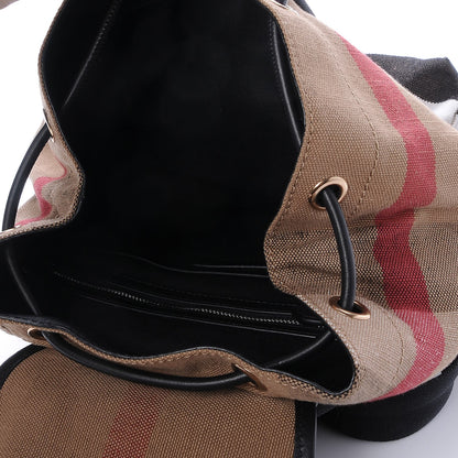Burberry Canvas Mega Check Medium Rucksack Backpack Black 5 of 8