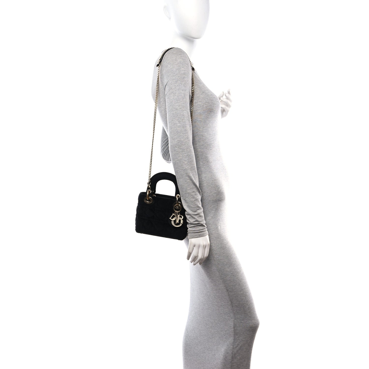 Christian Dior Velvet Mini Lady Dior Black 2 of 14