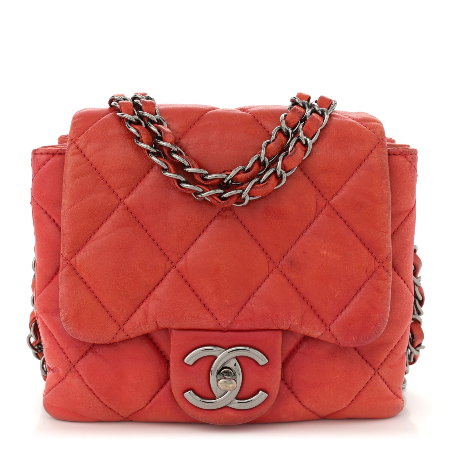 Lambskin Quilted Mini Chanel 3 Flap Red