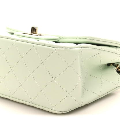 Chanel Lambskin Quilted Mini Square Flap Light Green 10 of 11