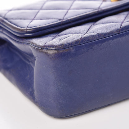 Chanel Lambskin Quilted Small Single Flap Navy 12 of 13