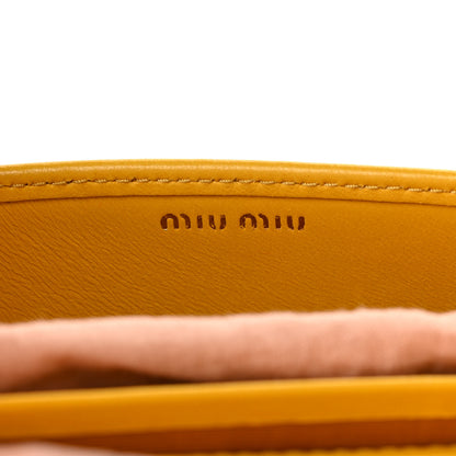 Miu Miu Nappa Velvet Matelasse Wallet On Chain Yellow 5 of 7