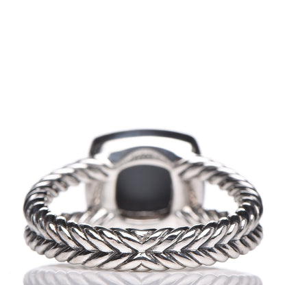 David Yurman Sterling Silver Diamond Black Orchid 7mm Petite Albion Ring 54 7 4 of 5