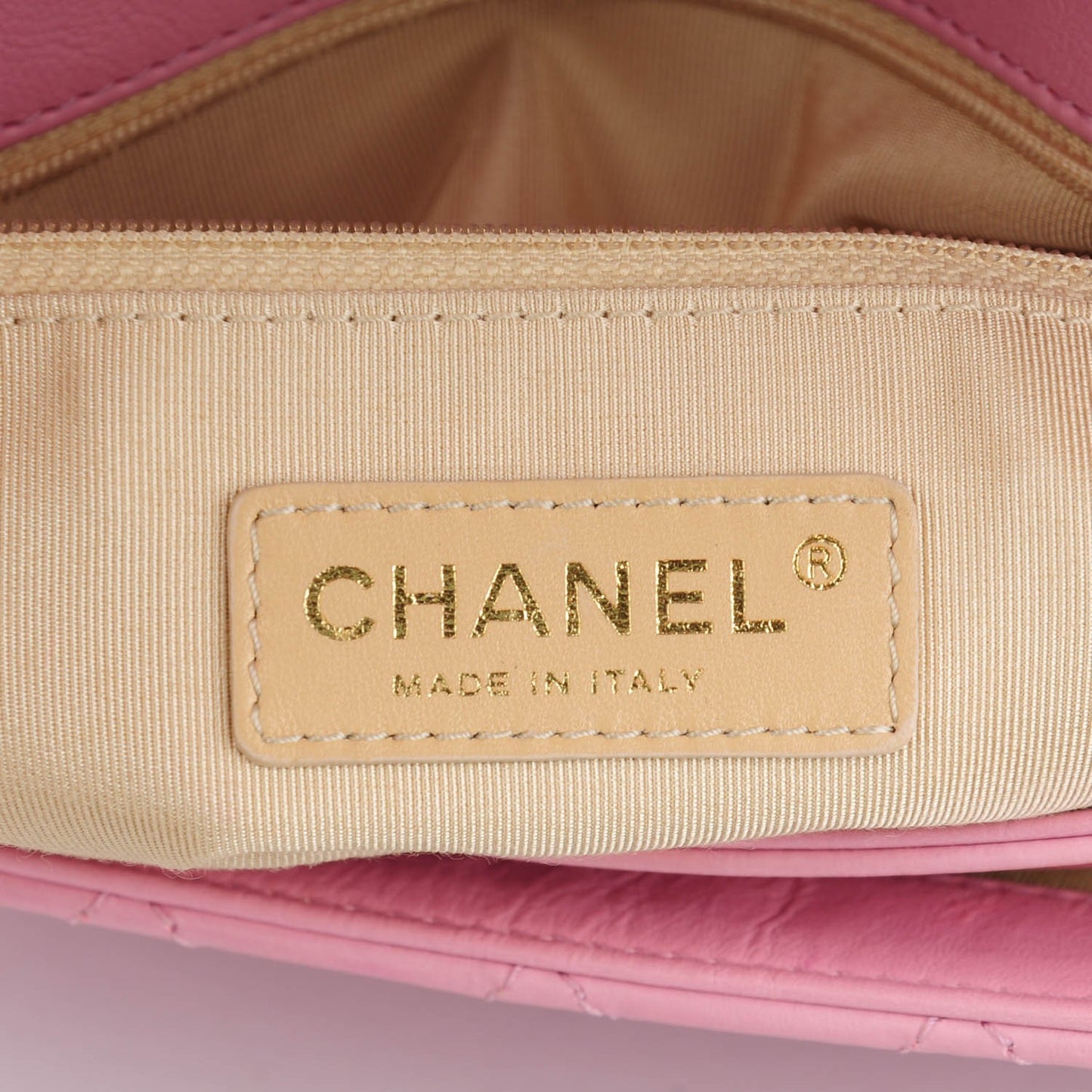 Calfskin Quilted Small CC Crown Flap Pink