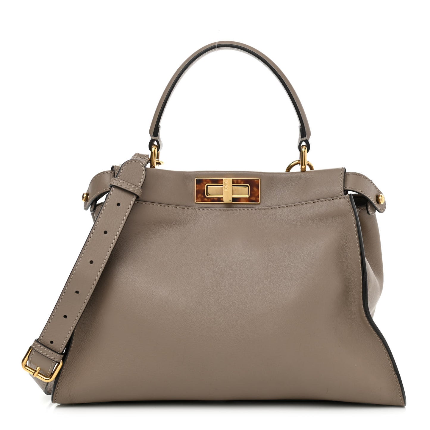Vitello Seta Plexiglass Tortoise Medium Peekaboo Iconic Satchel Tortora