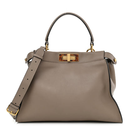 Fendi Vitello Seta Plexiglass Tortoise Medium Peekaboo Iconic Satchel Tortora 1 of 13