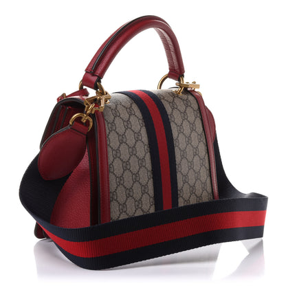 Gucci GG Supreme Monogram Small Queen Margaret Top Handle Bag Red 3 of 11