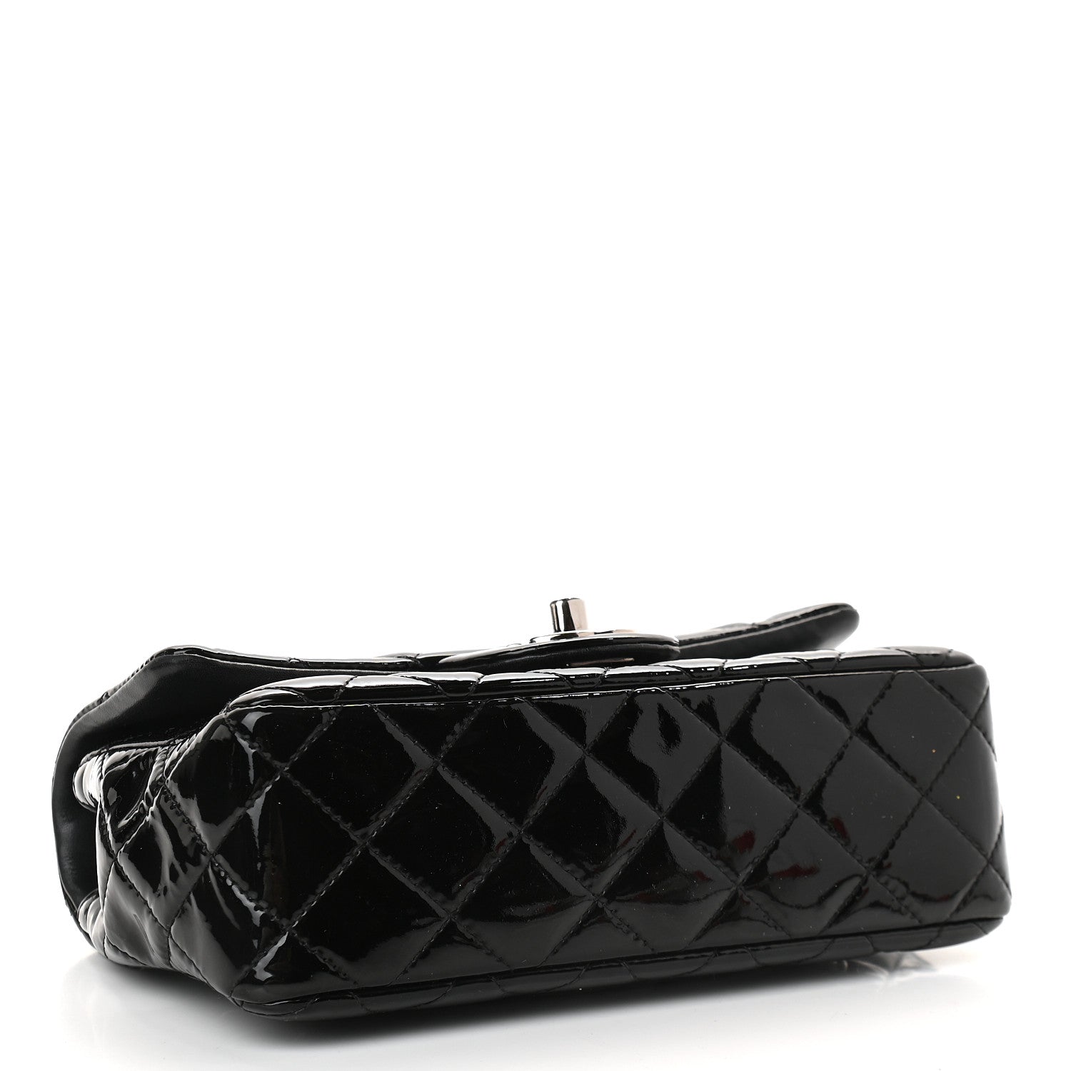Chanel Patent Calfskin Quilted Mini Rectangular Flap Black 4 of 9