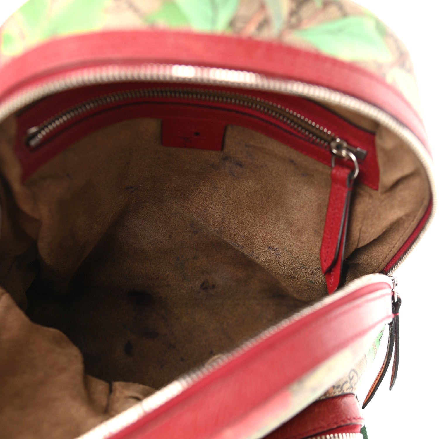 Gucci GG Supreme Monogram Tian Web Small Day Backpack Beige Multicolor Red 12 of 18