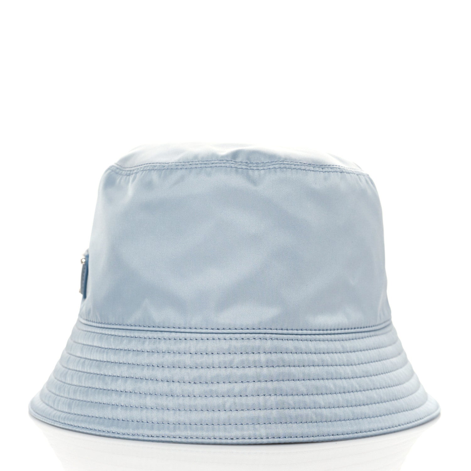 Prada Re-Nylon Metal Triangle Logo Womens Bucket Hat M Fiordaliso 6 of 9