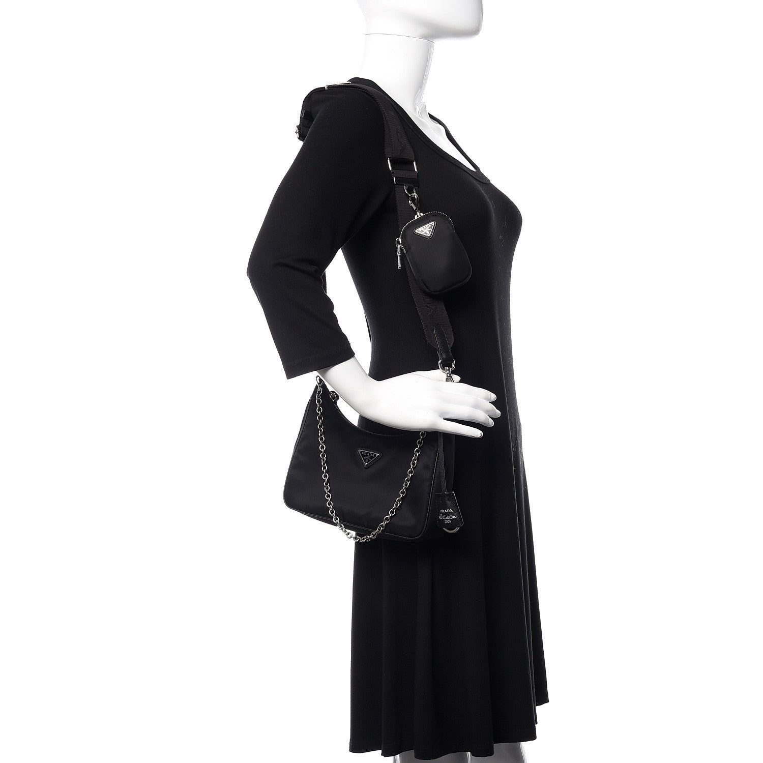 Prada Nylon Re-Edition 2005 Shoulder Bag Black 2 of 11