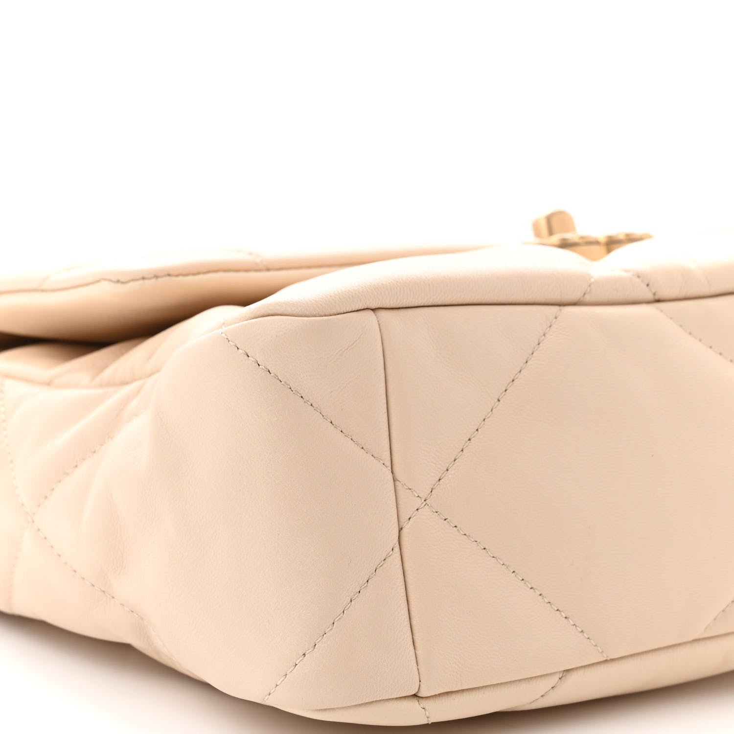 Chanel Goatskin Quilted Large Chanel 19 Flap Beige 9 of 10