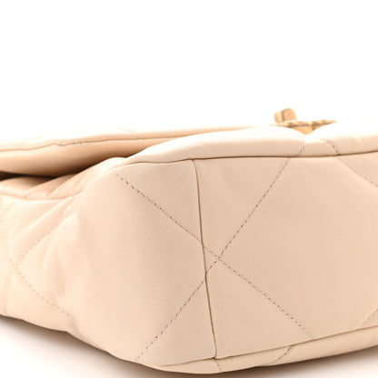 Chanel Goatskin Quilted Large Chanel 19 Flap Beige 9 of 10