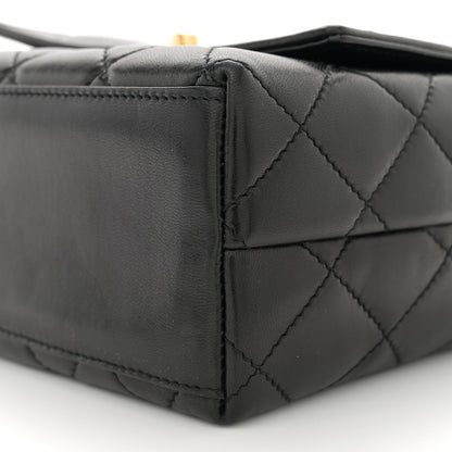 Chanel Lambskin Quilted Flap Shoulder Bag Black 10 of 10