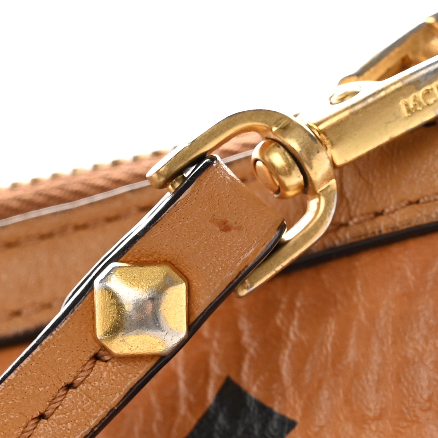 MCM Visetos Medium Stark Wristlet Pouch Cognac 12 of 13