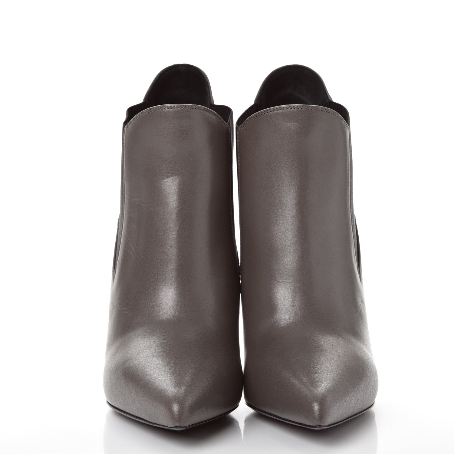 Saint Laurent Calfskin Classic Paris Ela 110 Ankle Boots 36 Earth 2 of 9