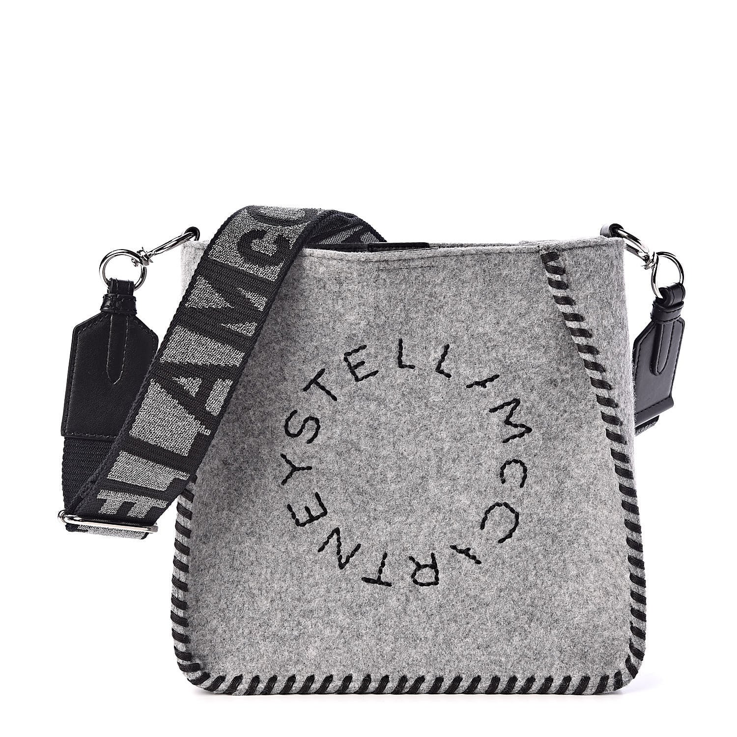 Stella McCartney Eco Felt Mini Logo Crossbody Smoke Slate 1 of 9