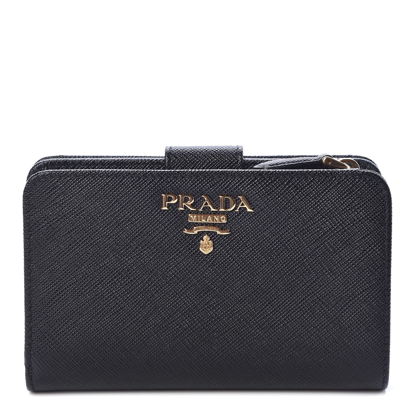 Saffiano Metal Compact Wallet Black