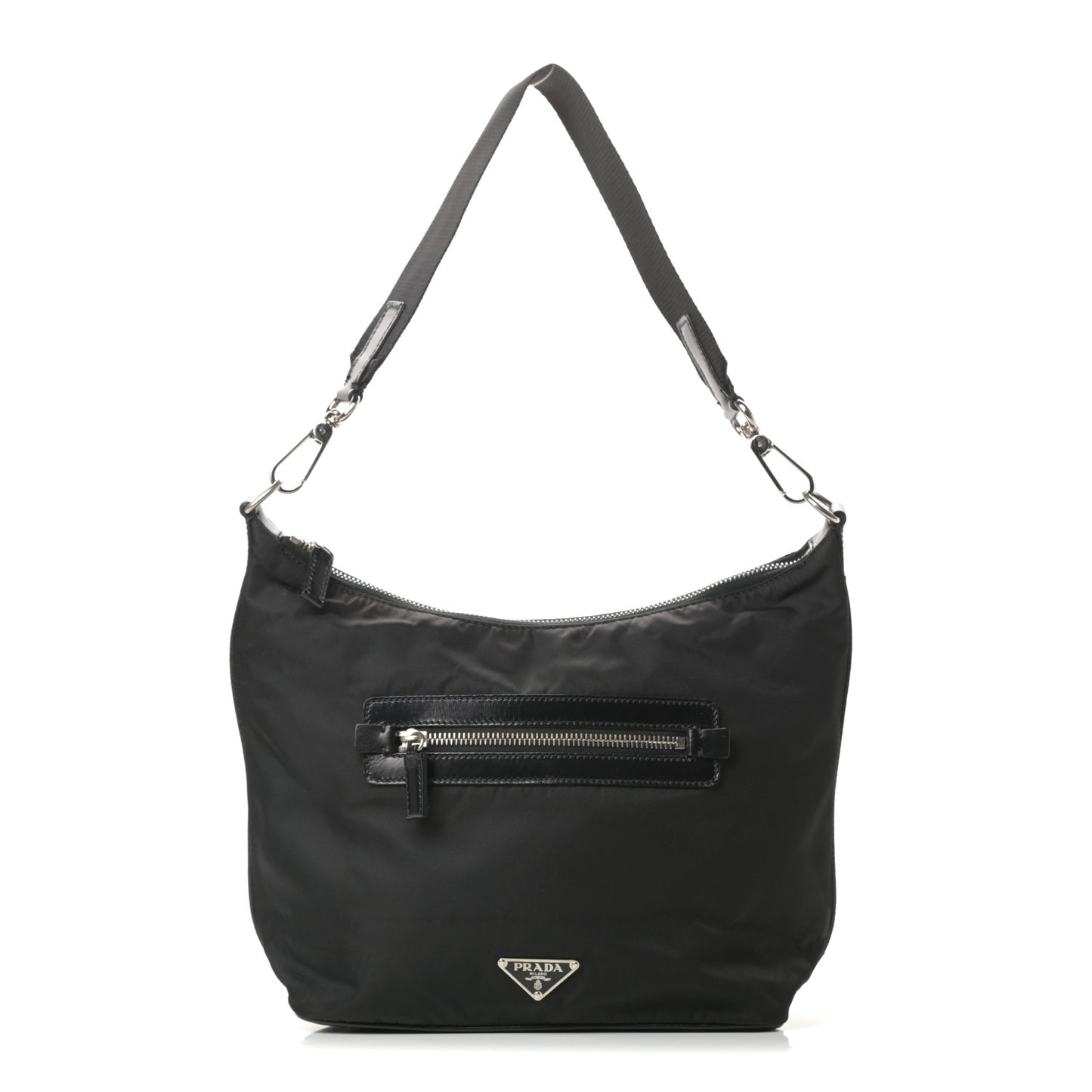 Tessuto Nylon Vitello Hobo Black