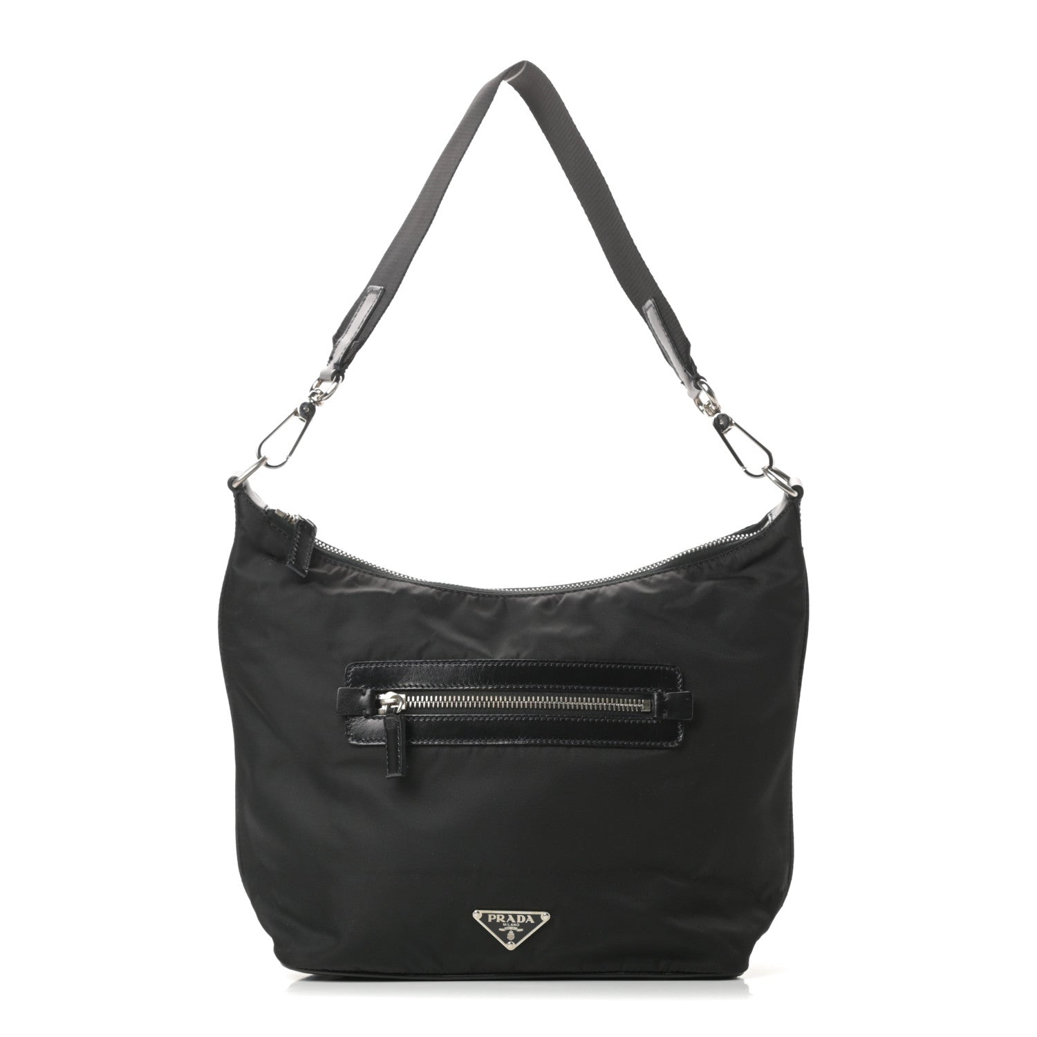 Prada Tessuto Nylon Vitello Hobo Black 1 of 12