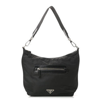 Prada Tessuto Nylon Vitello Hobo Black 1 of 12