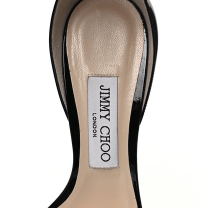 Jimmy Choo Patent Calfskin Edina Sandals 37 Black 7 of 8