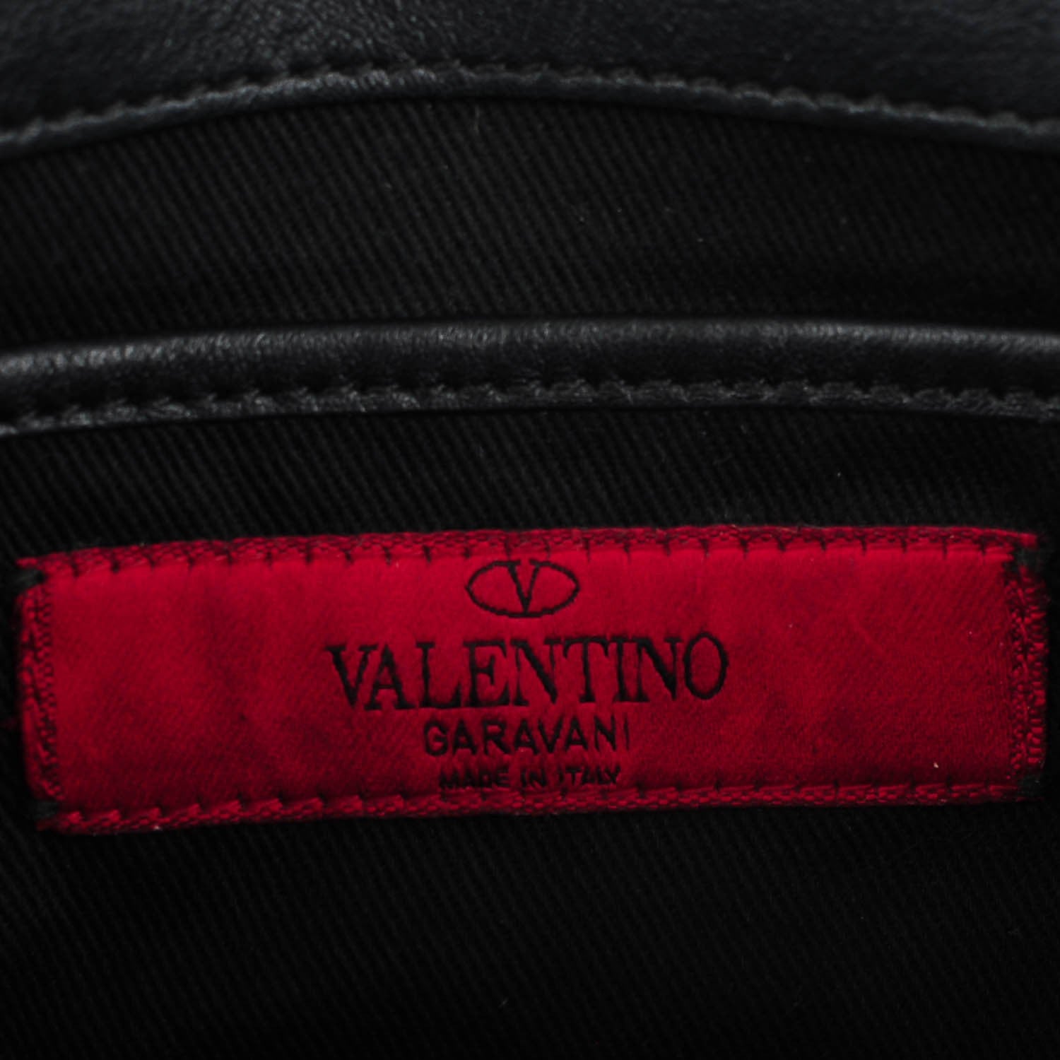 Valentino Garavani Vitello Mini Rockstud Flap Saddle Crossbody Bag Black 6 of 7