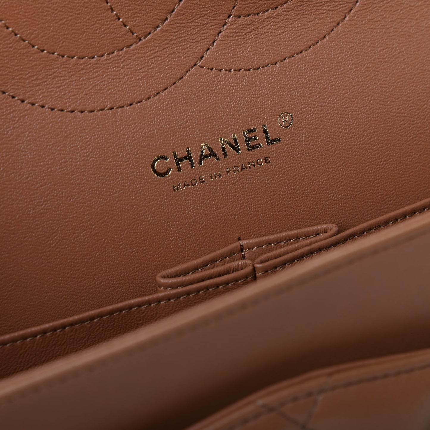 Lambskin Quilted Jumbo Double Flap Brown