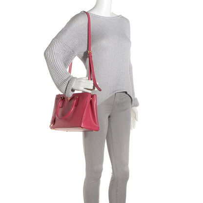 Prada Saffiano Lux Small Double Zip Tote Peonia 2 of 10