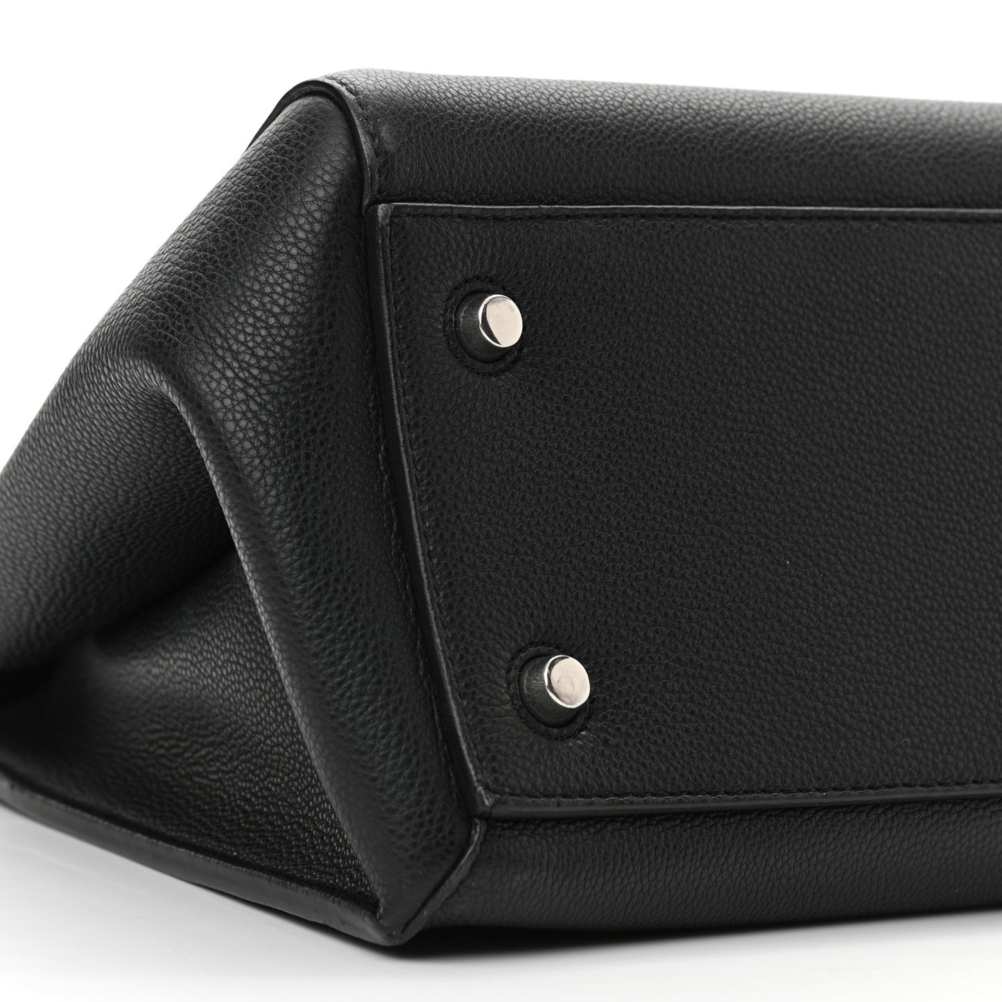 Supple Calfskin Medium Edge Shoulder Bag Black