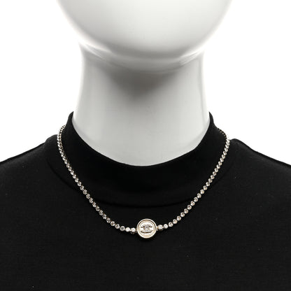 Chanel Crystal CC Chain Short Necklace Gold 2 of 4