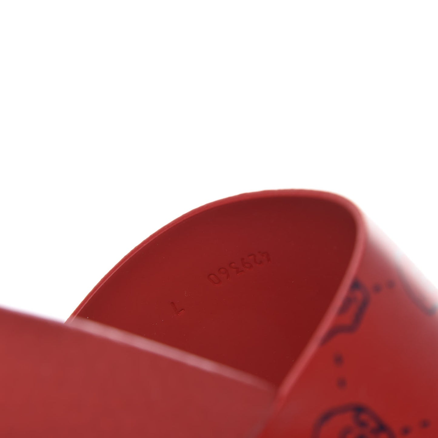 Calfskin Rubber GucciGhost Hamlet Skull Mens Lug Sole Slide Sandals 7 Hibiscus Red Blue Agata