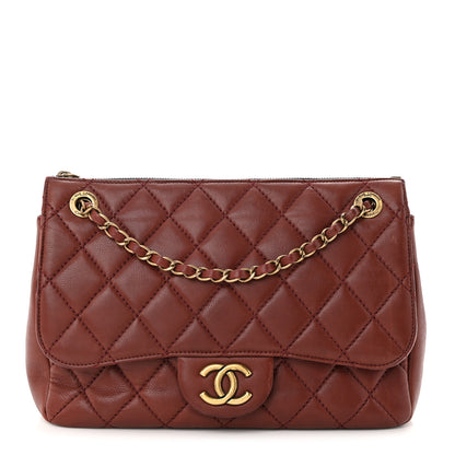 Chanel Calfskin Large Blizzard Zip Top Flap Bag Burgundy 1 of 12