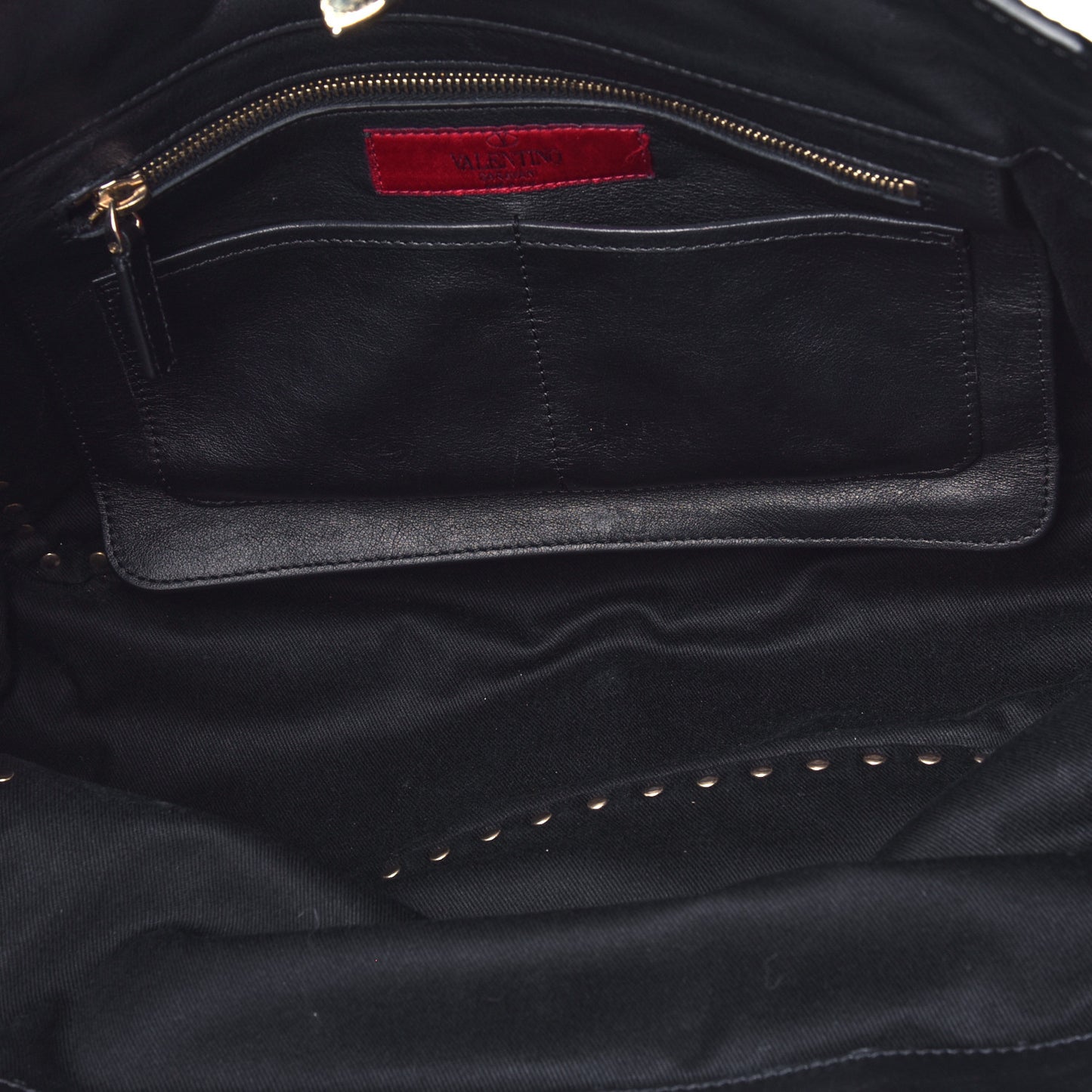 Vitello Medium Rockstud Tote Black