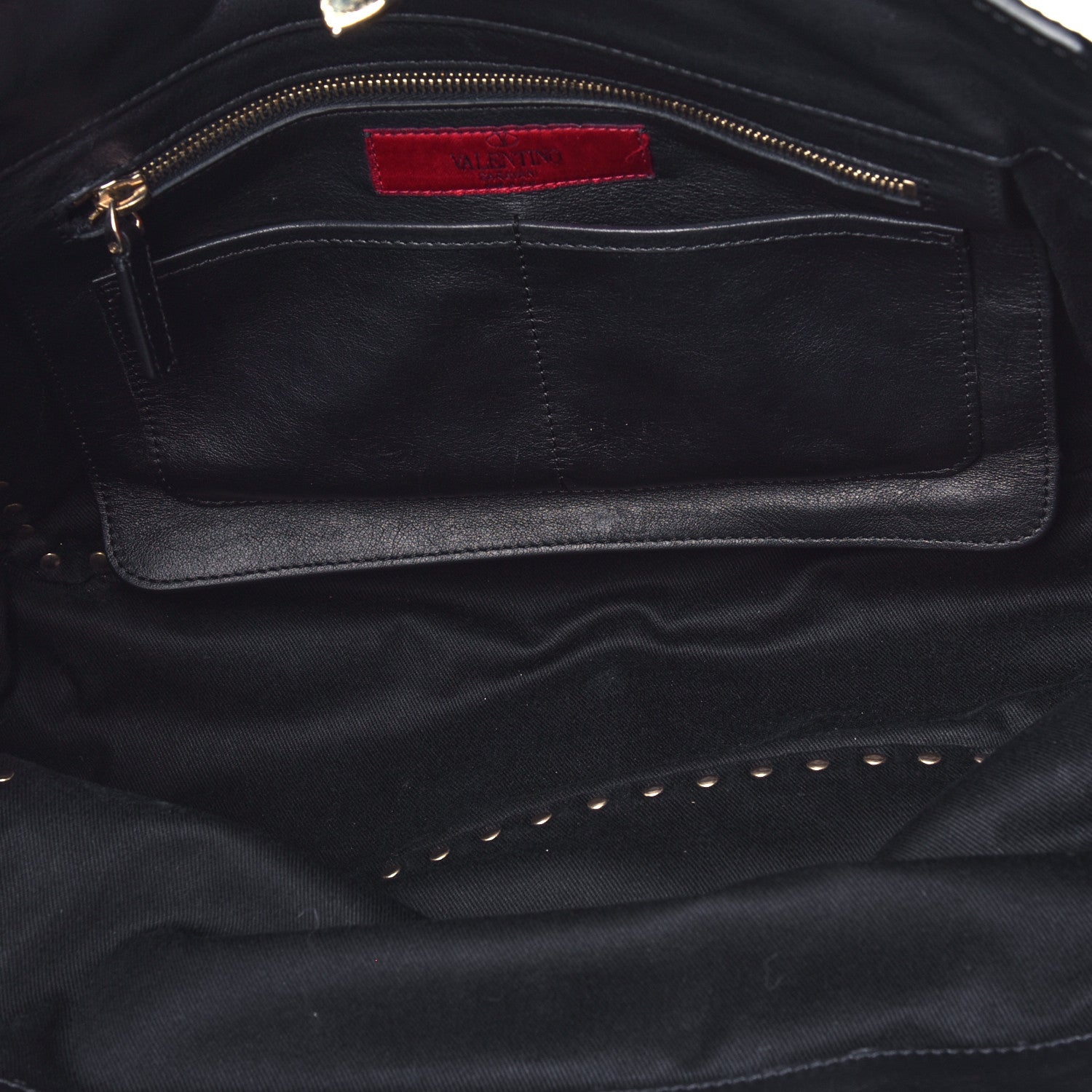 Valentino Garavani Vitello Medium Rockstud Tote Black 4 of 6