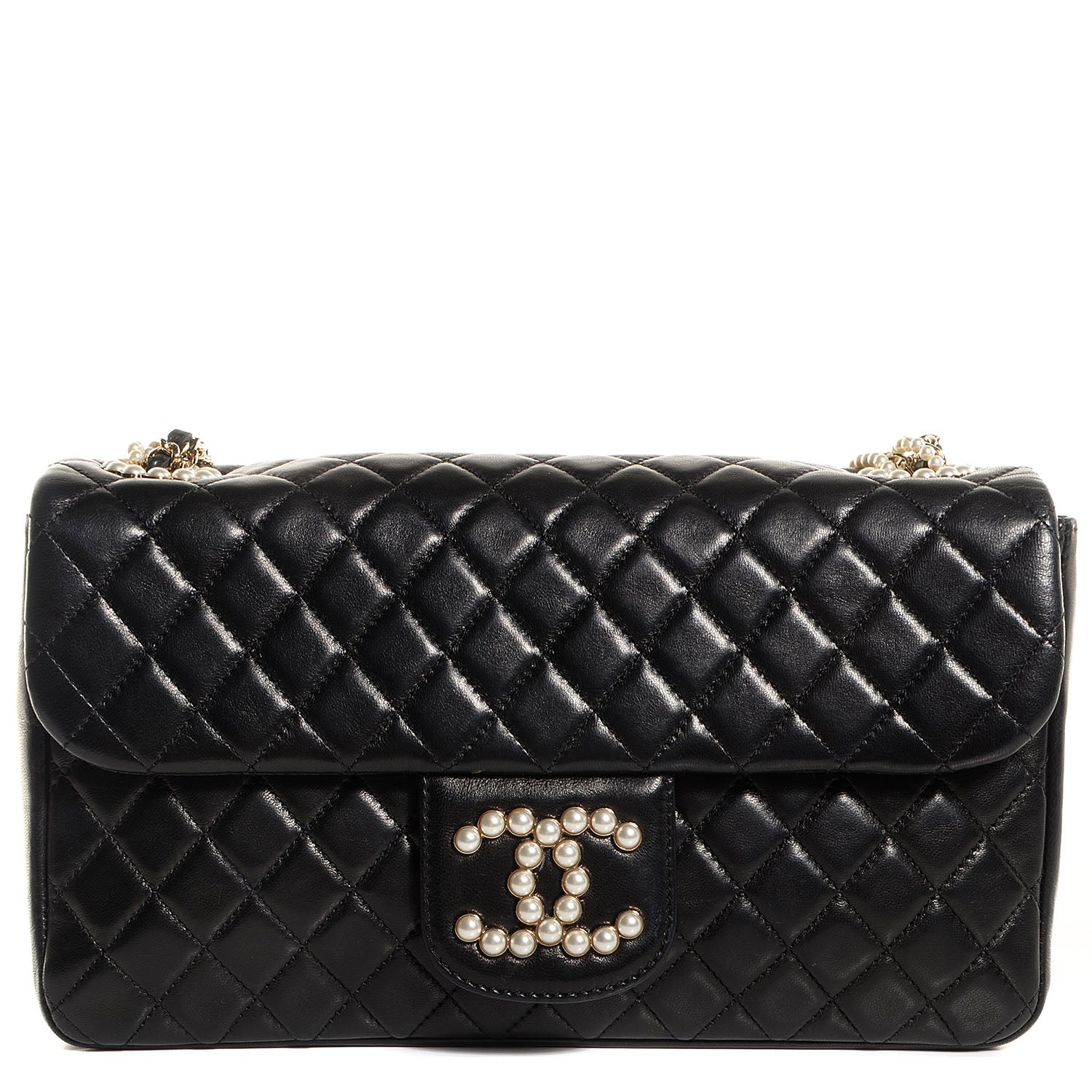 Chanel Lambskin Medium Westminster Pearl Flap Black 1 of 7