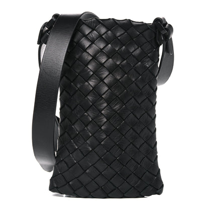 Bottega Veneta Nappa Intrecciato Crossbody Phone Holder Black 1 of 11