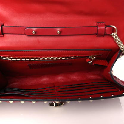 Valentino Garavani Nappa Rockstud Spike Wallet on Chain Rubino 5 of 9