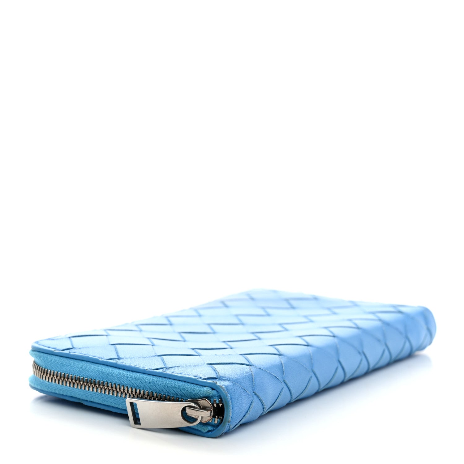 Bottega Veneta Nappa Intrecciato Zip Around Wallet Blue 4 of 7