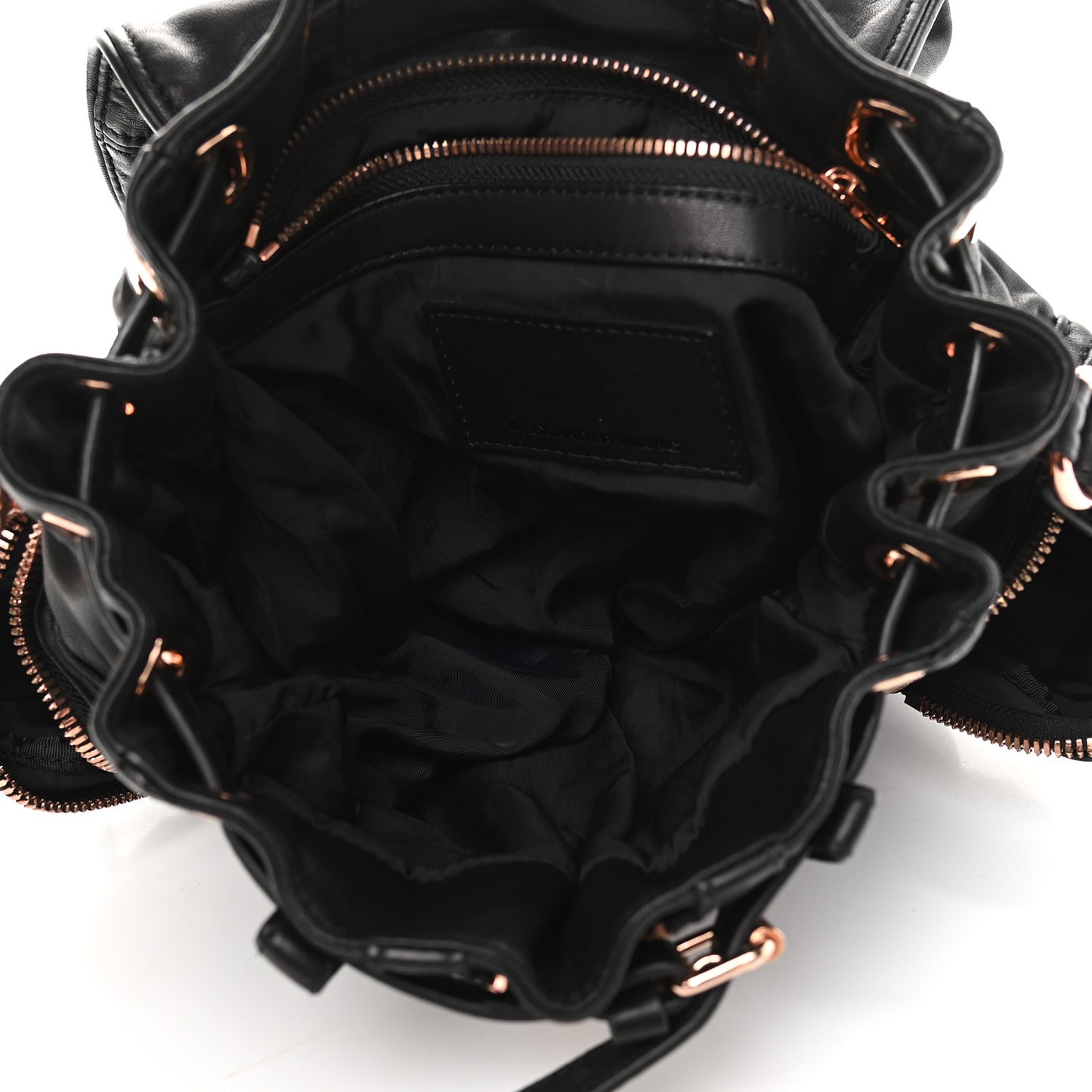 Lambskin Marti Backpack Bag Washed Black Rose Gold Hardware